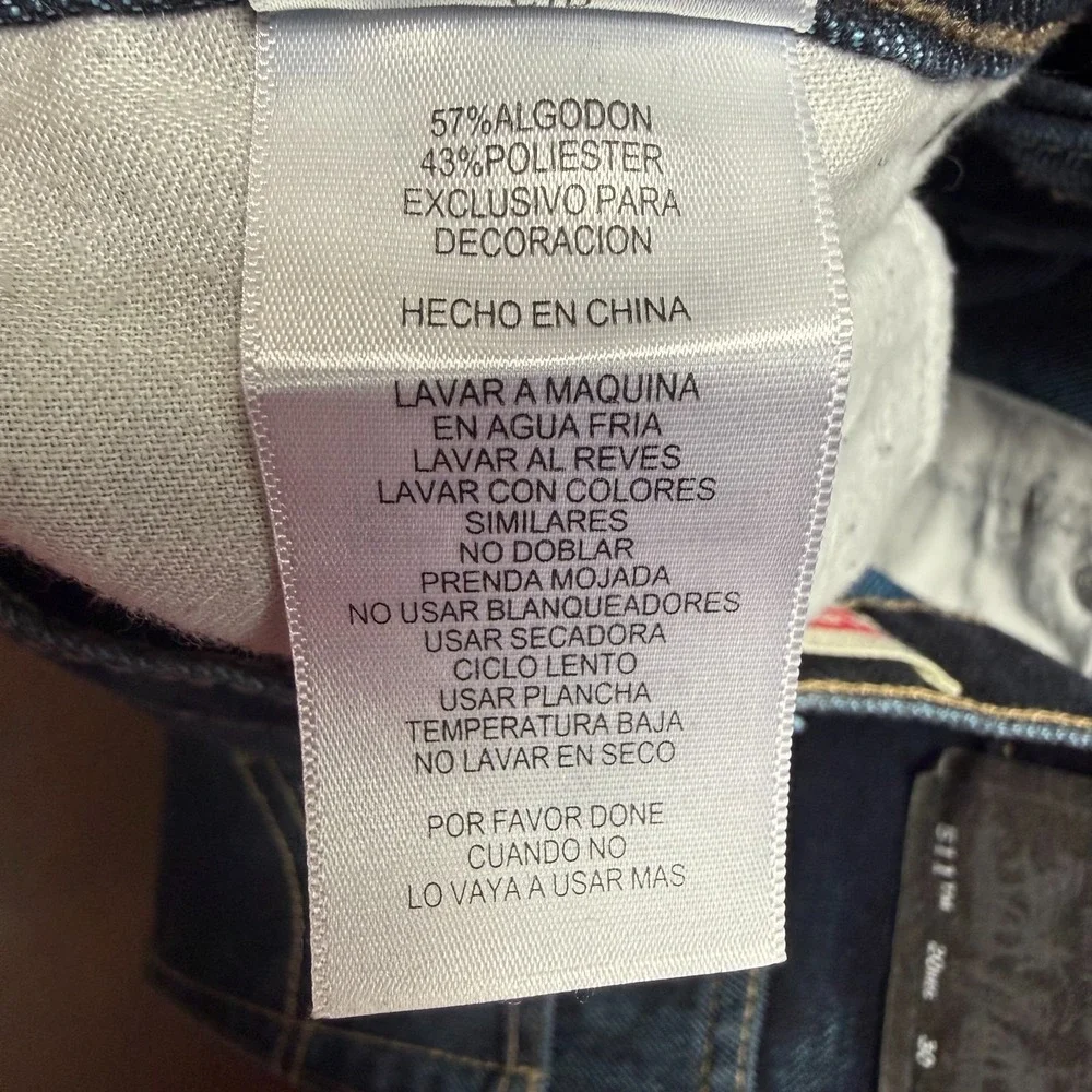Levi's 511 Slim Fit Dark Wash Jeans Men's W30 L30‎ Straight Denim Pants